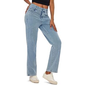 High Waisted Straight Leg Jeans for Women – Soft Stretchy Denim, Classic Fit – Great for Work, Travel in Saudi Arabia