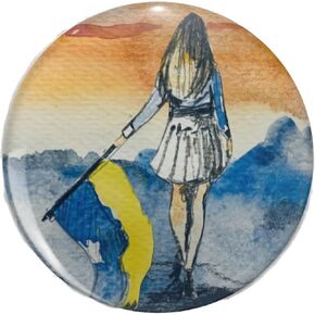 Ukrainian Woman Lapel Pin Cute Brooch Pins Badges in Saudi Arabia
