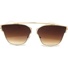 RAKOSTA c3207 Premium Tinted Mirrored Flat Fashion rimless Men Women Sunglasses (BROWN, Lightweight) in Saudi Arabia