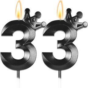 Black Birthday Candles for Cake 31, Black 31 Birthday Decorations Number Candles for 31th Birthday Cake Decorations, Cupcake Cake Decoration, Black Birthday Cake Topper in Saudi Arabia