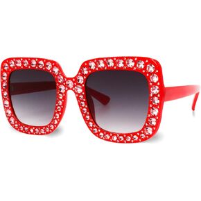 Sparkly Rhinestone Retro Sunglasses for Men Women Big Square Concert Disco Glasses in Saudi Arabia