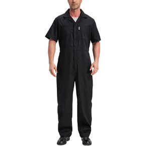 Men's Short Sleeve Coveralls Mechanics Jumpsuit Summer Overall Work Suit in Saudi Arabia