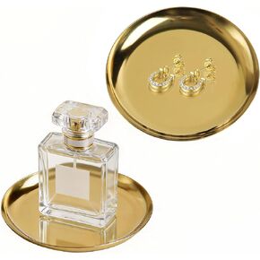 2 Pack 4 Inch Small Gold Tray, Palm-Sized Gold Jewelry Tray,Small Stainless Steel Tray for Jewelry, Vanity, Kitchen, Bathroom in Saudi Arabia