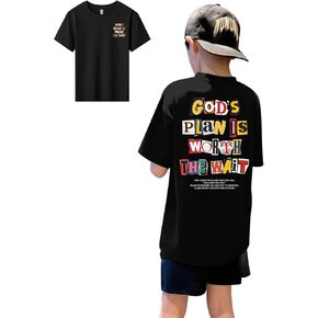 Tuislay Boys Jesus Shirt Christian Graphic Tees for Kids Faith God Cool Shirts Bible Verse Print Fashion Short Sleeve Tops in Saudi Arabia