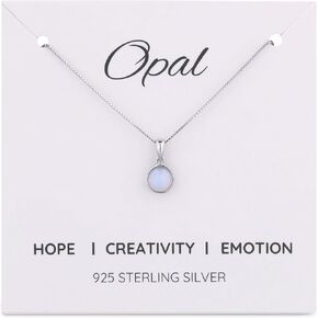 925 Sterling Silver Necklace, Genuine Gemstone Pendant, 16 Inch Length, Delicate Design, Birthstone Jewelry, Unique Packaging, Ready for Gift, 1 Year Warranty in Saudi Arabia