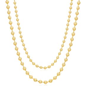 Gold Beaded Necklaces for Women Layered Choker Chunky & Dainty Ball Chain 14K Gold Plated Statement Jewelry in Saudi Arabia