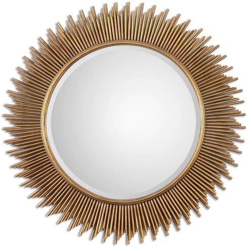 Uttermost Marlo Antique Gold Leaf 36" Round Wall Mirror in Kuwait