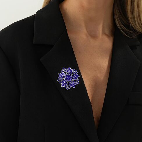 Vintage Rhinestone Flower Brooch Pin for Women Austrian Crystal Elegant Flower Badge Brooches Lapel Pins Scarf Clip Corsage for Clothes Dress Hats Bags Accessory Jewerly for Women in Kuwait