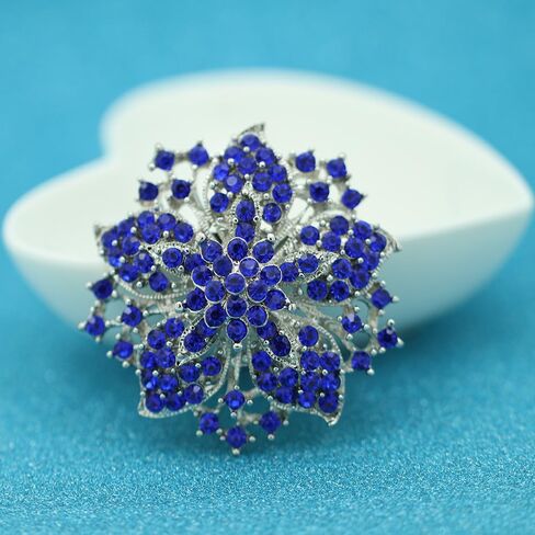 Vintage Rhinestone Flower Brooch Pin for Women Austrian Crystal Elegant Flower Badge Brooches Lapel Pins Scarf Clip Corsage for Clothes Dress Hats Bags Accessory Jewerly for Women in Kuwait