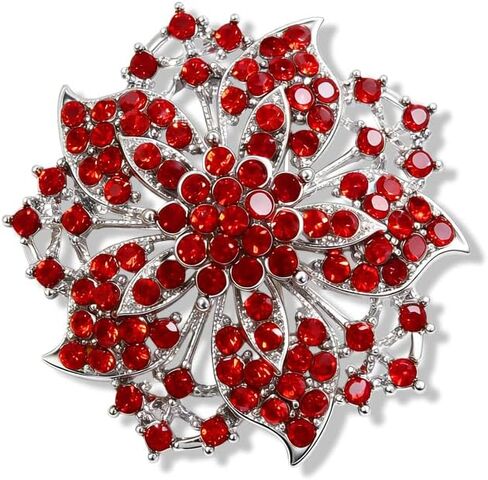 Vintage Rhinestone Flower Brooch Pin for Women Austrian Crystal Elegant Flower Badge Brooches Lapel Pins Scarf Clip Corsage for Clothes Dress Hats Bags Accessory Jewerly for Women in Kuwait