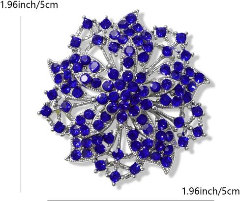 Vintage Rhinestone Flower Brooch Pin for Women Austrian Crystal Elegant Flower Badge Brooches Lapel Pins Scarf Clip Corsage for Clothes Dress Hats Bags Accessory Jewerly for Women in Kuwait