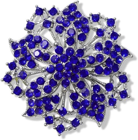 Vintage Rhinestone Flower Brooch Pin for Women Austrian Crystal Elegant Flower Badge Brooches Lapel Pins Scarf Clip Corsage for Clothes Dress Hats Bags Accessory Jewerly for Women in Kuwait