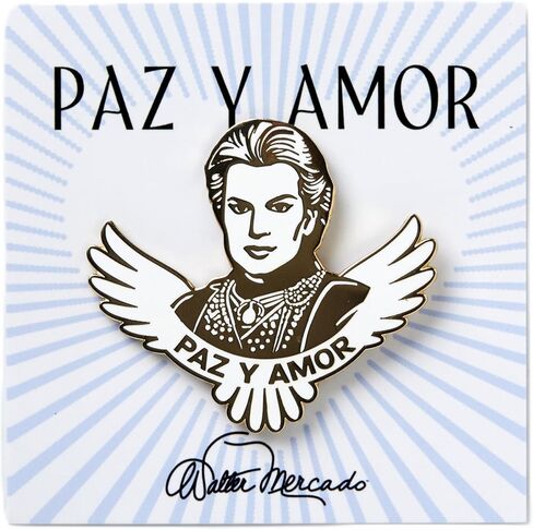 The Official Walter Mercado Mucho Mucho Amor Pin (White & Gold) Enamel Pin in Saudi Arabia