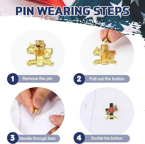 Landical Poppy Pins Lest We Forget Gifts for Remembrance Day Veterans Day Poppies Metal Red Poppy Brooches Lapel Pins in Kuwait