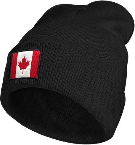 Canada Canadian Flag Beanie Hat for Men Women Winter Warm Beanie Hats Stretch Skull Knit Hat Cap Black in Saudi Arabia