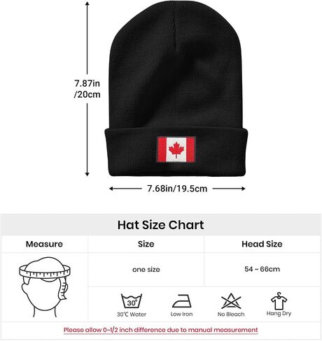 Canada Canadian Flag Beanie Hat for Men Women Winter Warm Beanie Hats Stretch Skull Knit Hat Cap Black in Saudi Arabia