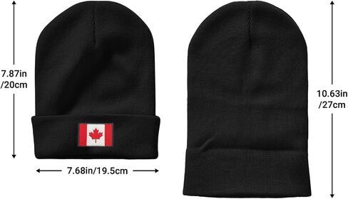 Canada Canadian Flag Beanie Hat for Men Women Winter Warm Beanie Hats Stretch Skull Knit Hat Cap Black in Saudi Arabia