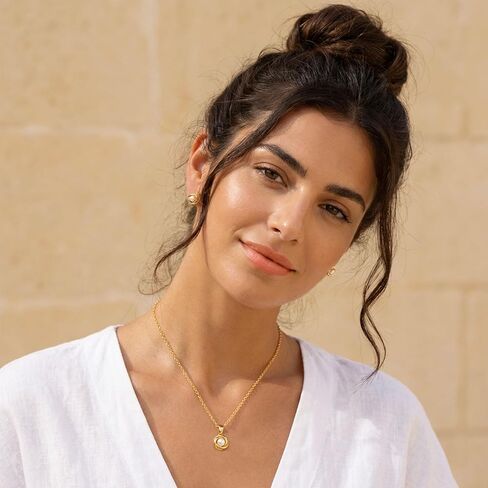 مجموعة SYAP 18K مطلية بالذهب/الروديوم واللؤلؤ المتفتح لا تسبب الحساسية in Kuwait