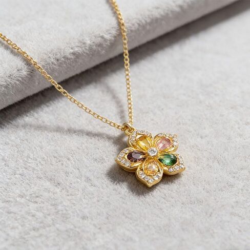 coadipress Crystal Flower Necklace Earrings Set for Women Bohemian Vintage Camellia Flower Pendant Necklace Dainty Rhinestone Flower Stud Earrings Birthday Charm Jewelry in Kuwait