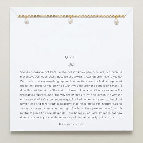 Bryan Anthonys Grit Choker Necklace for Women - Inspirational Pendant with 14k Gold Plated Finish Over Brass, Dainty Minimalist Sentimental Jewelry, Nickel-Free Everyday Necklace Gift in Saudi Arabia