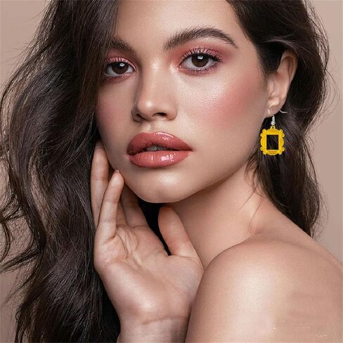 WCRAZYE Friends Earrings Necklace Brooch Set for Women Unique Yellow TV Show Merchandise Friend Themed Frame Necklace Monica Peephole Door Frame Dangle Drop Earring 90s Themed Jewelry Gift in Kuwait