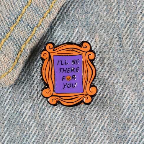 WCRAZYE Friends Earrings Necklace Brooch Set for Women Unique Yellow TV Show Merchandise Friend Themed Frame Necklace Monica Peephole Door Frame Dangle Drop Earring 90s Themed Jewelry Gift in Kuwait