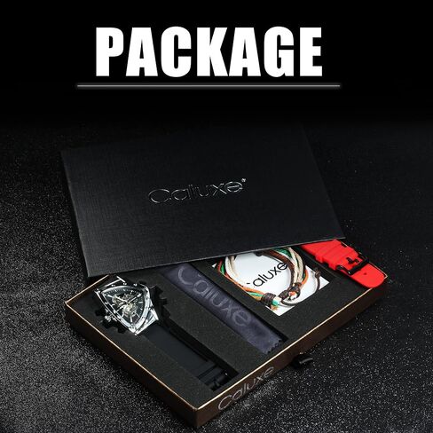Men Military Skeleton Automatic Mechanical Wrist Watch Triangle Wristwatch Gifts for Men in Saudi Arabia