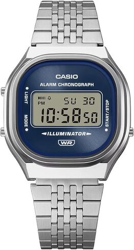 Casio Vintage Navy Blue Dial Stainless Steel Digital Watch 39x36.8mm - A140WE-2A in Kuwait