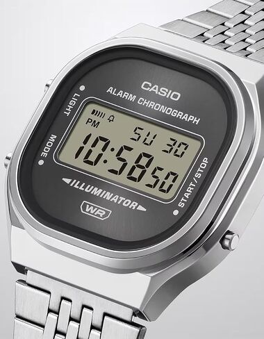 Casio Vintage Navy Blue Dial Stainless Steel Digital Watch 39x36.8mm - A140WE-2A in Kuwait