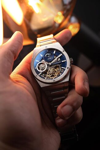 Thomas Earnshaw Men's 42.5mm Drake Dual Time Automatic Watch with Solid Stainless Steel Bracelet ES-8291 in Saudi Arabia