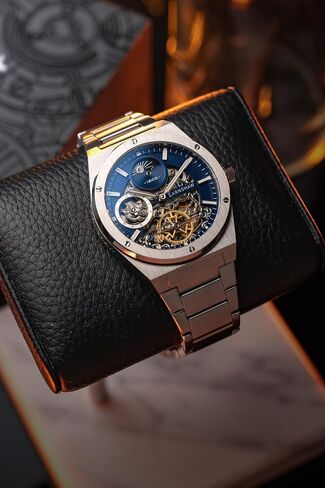 Thomas Earnshaw Men's 42.5mm Drake Dual Time Automatic Watch with Solid Stainless Steel Bracelet ES-8291 in Saudi Arabia