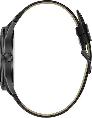 Guess Men's 44mm Watch - Black Leather Strap, Dial & Case in Kuwait