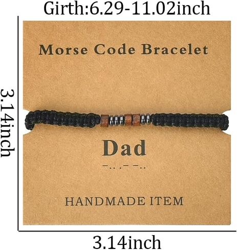 Dad Father Gift for New Dad Daddy from Daughter Son Inspirational Bracelets for Men Dads Birthday Gifts for Daddy Christmas Valentines Gift for Father Dads Morse Code Bracelets in Saudi Arabia
