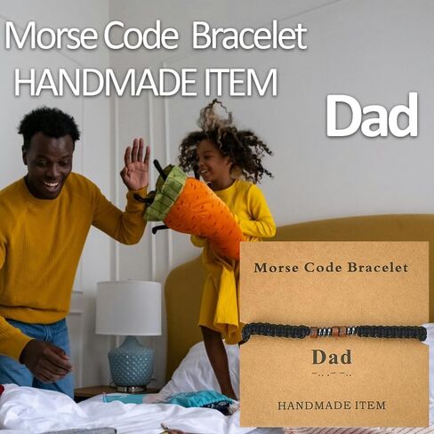 Dad Father Gift for New Dad Daddy from Daughter Son Inspirational Bracelets for Men Dads Birthday Gifts for Daddy Christmas Valentines Gift for Father Dads Morse Code Bracelets in Saudi Arabia