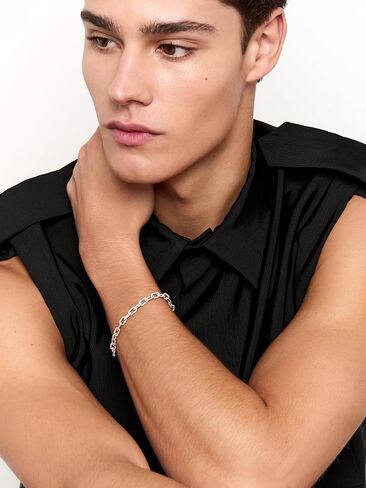 MATEO New York Lock Link Bracelet, Sterling Silver in Saudi Arabia