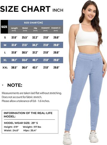Hatant Stretchy Jeans for Women High Waist Jeggings Tummy Control Slim Fit Skinny Jeans Pull on Leggings with Pockets Casual in Saudi Arabia