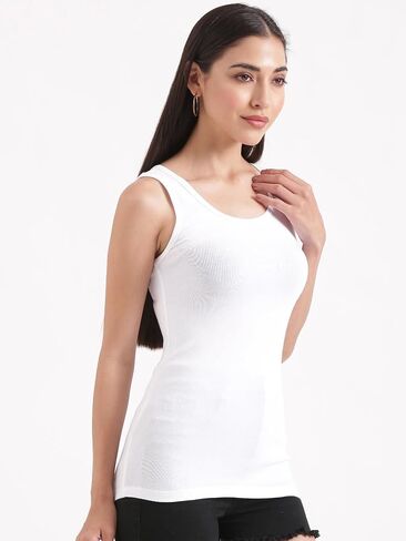 Women's Slim Fit Scoop Neck Tank Top Cotton Modal Stretch Sleeveless Camisole Shirt Summer Top in Saudi Arabia