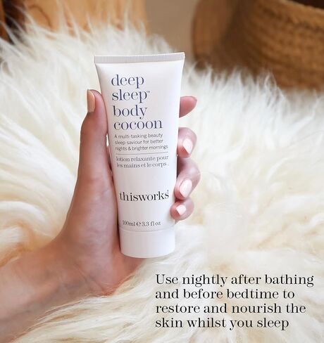 THISWORKS Deep Sleep Body Cocoon – Hydrating Body Lotion with Lavender, Chamomile & Vetivert – Soothing Nighttime Moisturizer for Dry Skin, Promotes Relaxation & Better Sleep – 100ml​ in Saudi Arabia