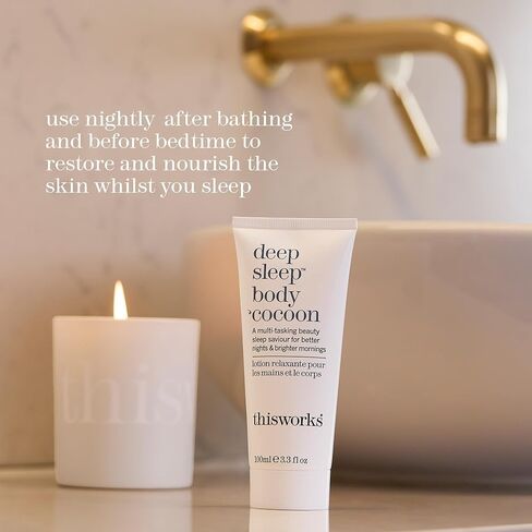 THISWORKS Deep Sleep Body Cocoon – Hydrating Body Lotion with Lavender, Chamomile & Vetivert – Soothing Nighttime Moisturizer for Dry Skin, Promotes Relaxation & Better Sleep – 100ml​ in Saudi Arabia