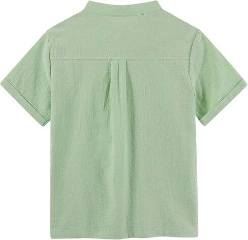 Funnycokid Boys Henley Shirts Short Sleeve Liene Shirt for Size 8-14 Kids Solid Button Down T-Shirt Summer Casual Tee in Saudi Arabia