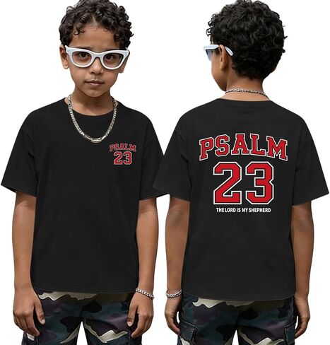 Boys Christian Graphic Tees God Jesus Faith Shirts for Kids Psalm 23 Shirt Bible Verse Religious Tshirts for Boys in Saudi Arabia