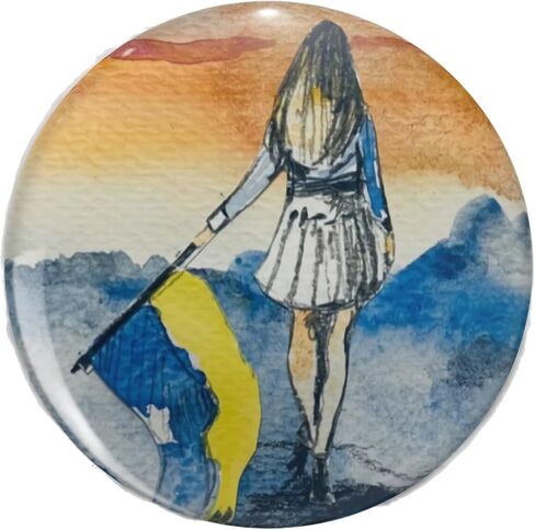Ukrainian Woman Lapel Pin Cute Brooch Pins Badges in Saudi Arabia
