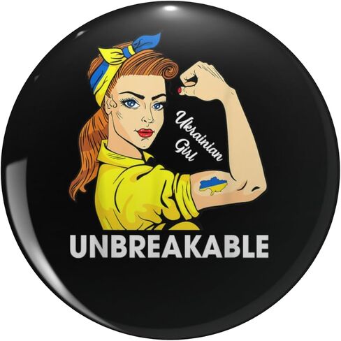 Ukrainian Women Girl Unbreakable Ukraine Flag Lapel Pin Cute Brooch Pins Badges in Saudi Arabia
