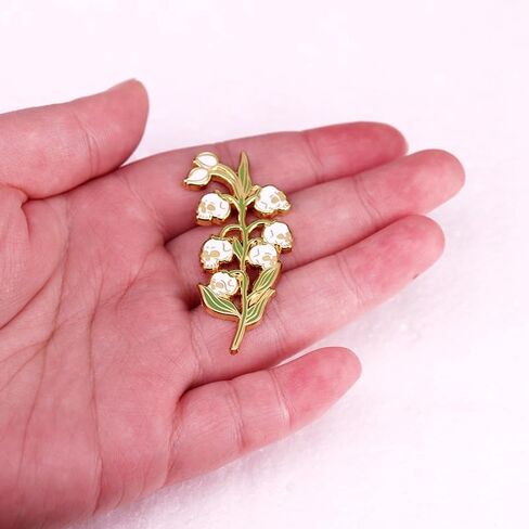 Skull Lily Of The Valley Enamel Pin Flower Badge Brooch For Backpacks Coats Hats Accessories in Saudi Arabia