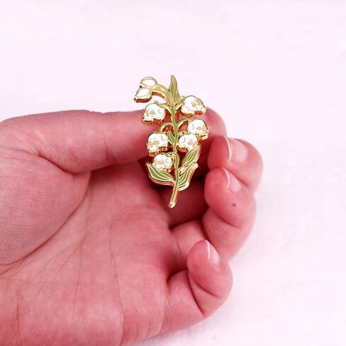 Skull Lily Of The Valley Enamel Pin Flower Badge Brooch For Backpacks Coats Hats Accessories in Saudi Arabia
