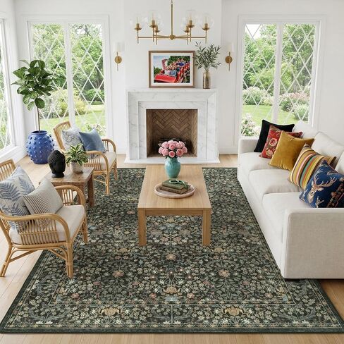 Non Slip 2x6 Kitchen Runner Rug Washable, Hallway Runner Rugs, Boho Vintage Floral Gold Black Non Skid Carpet Stain Resistance Ultra Soft Low Pile for Entryway, Bathroom Mats for Floor in Saudi Arabia