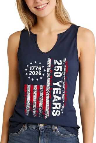 We The People 250th Anniversary Tank Top, Patriotic USA 1776-2026 V Neck Sleeveless Shirt for July 4th in Saudi Arabia