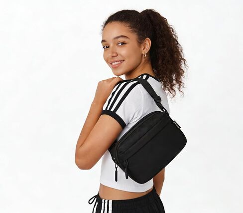 Cross Body Purse, Small Crossbody Bag for Women Men Adjustable Strap Multi-Pockets Two Way Zipper Water Repellent Lightweight in Saudi Arabia