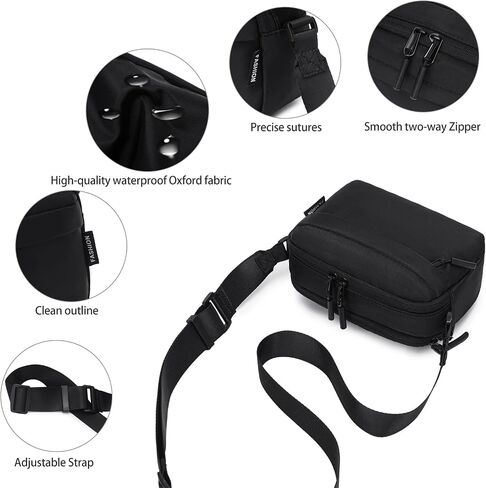 Cross Body Purse, Small Crossbody Bag for Women Men Adjustable Strap Multi-Pockets Two Way Zipper Water Repellent Lightweight in Saudi Arabia