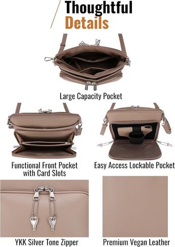 JESSIE&JAMES/RUGER Athena Everyday Carry Crossbody Bag for Women, Vegan Leather CCW Purse with Adjustable Strap for Women in Saudi Arabia